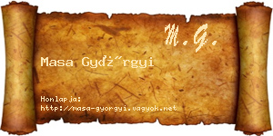 Masa Györgyi névjegykártya